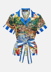 Dolce & Gabbana Portofino printed belted silk shirt