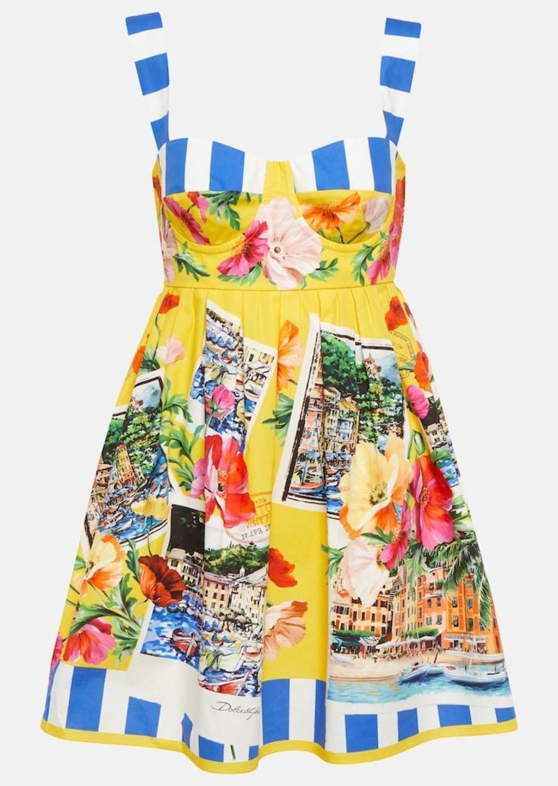 Dolce & Gabbana Portofino printed cotton minidress