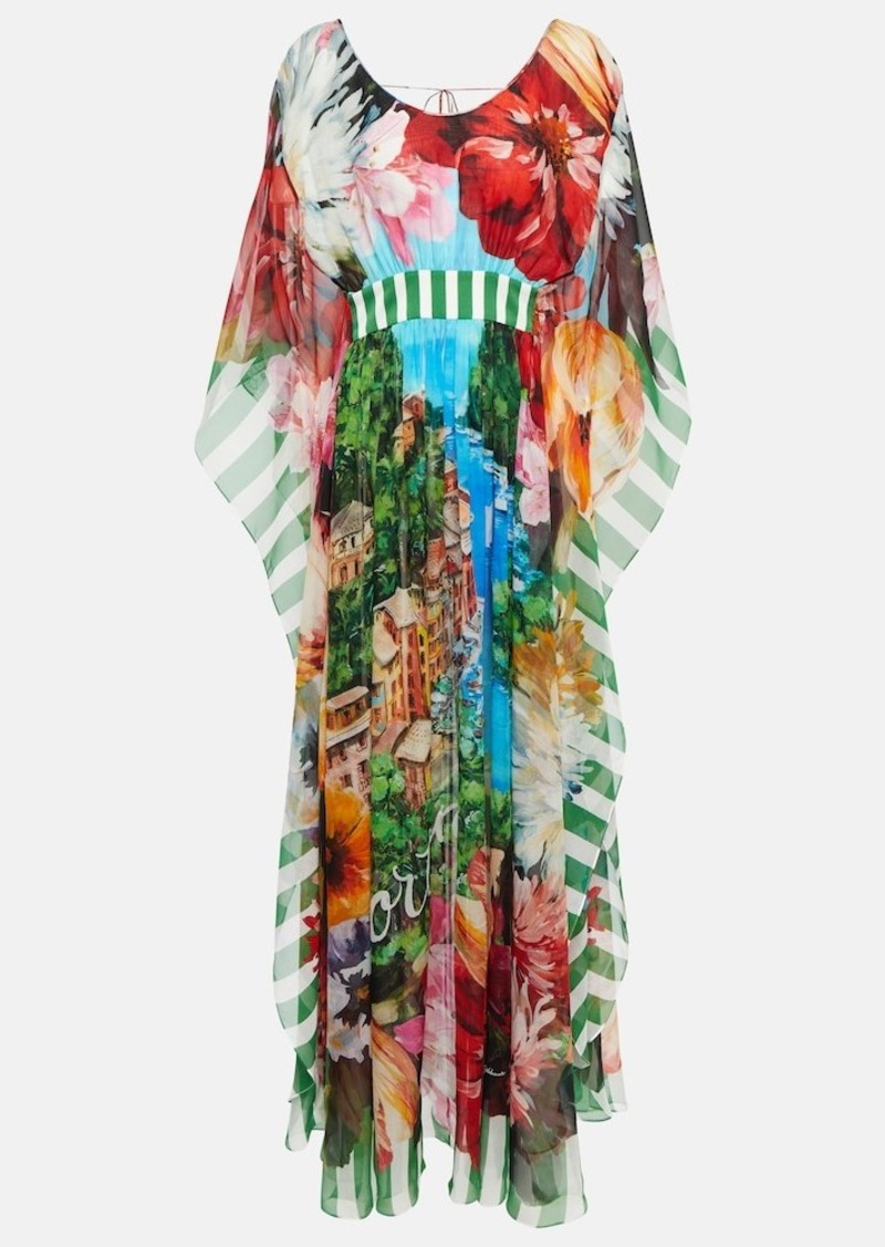 Dolce & Gabbana Portofino printed silk chiffon gown