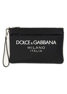 DOLCE & GABBANA POUCH WITH RUBBERIZED LOGO