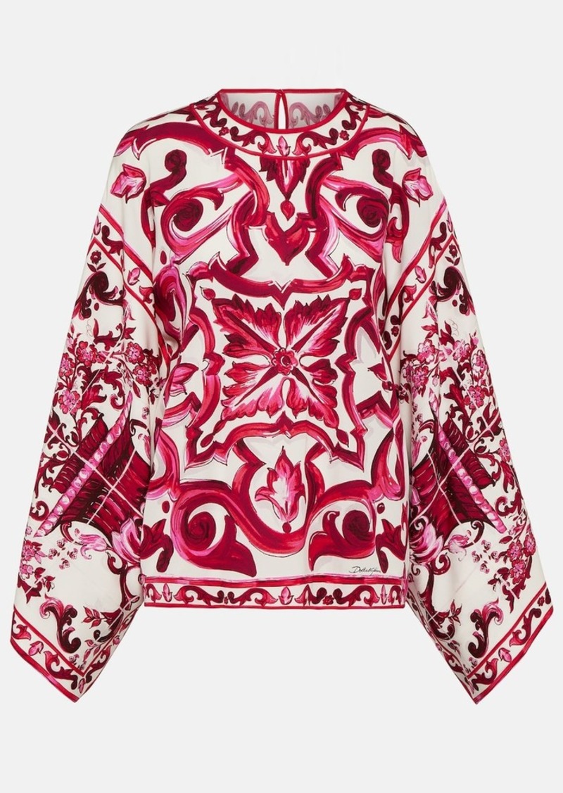Dolce & Gabbana Printed charmeuse blouse