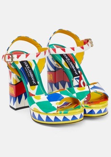 Dolce & Gabbana Printed patent leather sandals