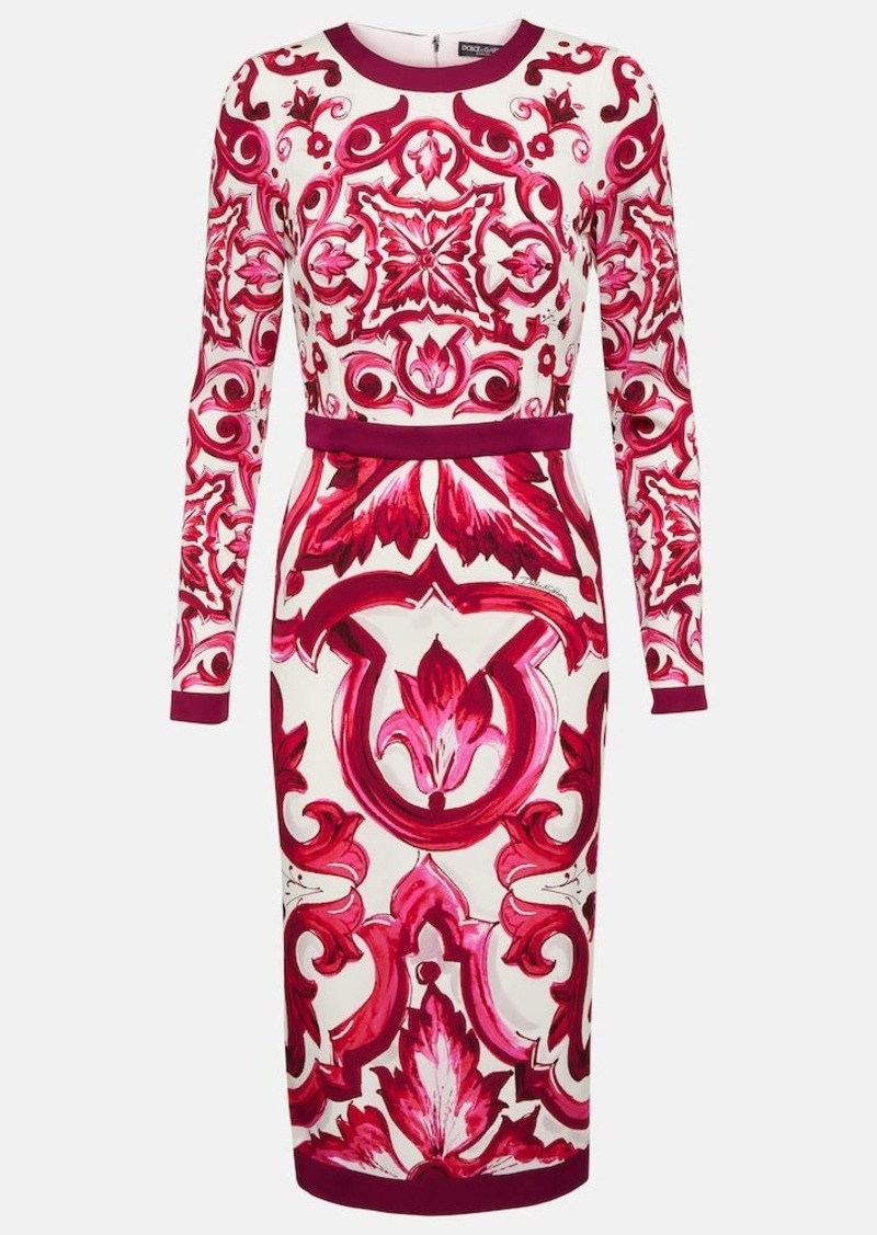 Dolce & Gabbana Printed silk-blend midi dress
