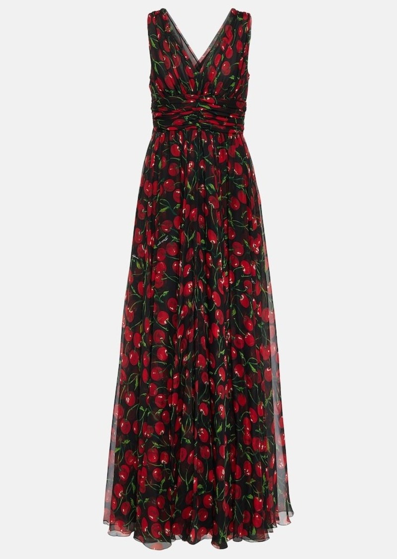 Dolce & Gabbana Cherry silk chiffon gown