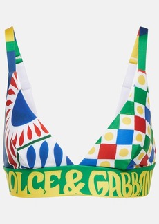 Dolce & Gabbana Printed technical jersey bralette