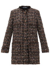 Dolce & Gabbana Round-neck bouclé-tweed single-breasted coat