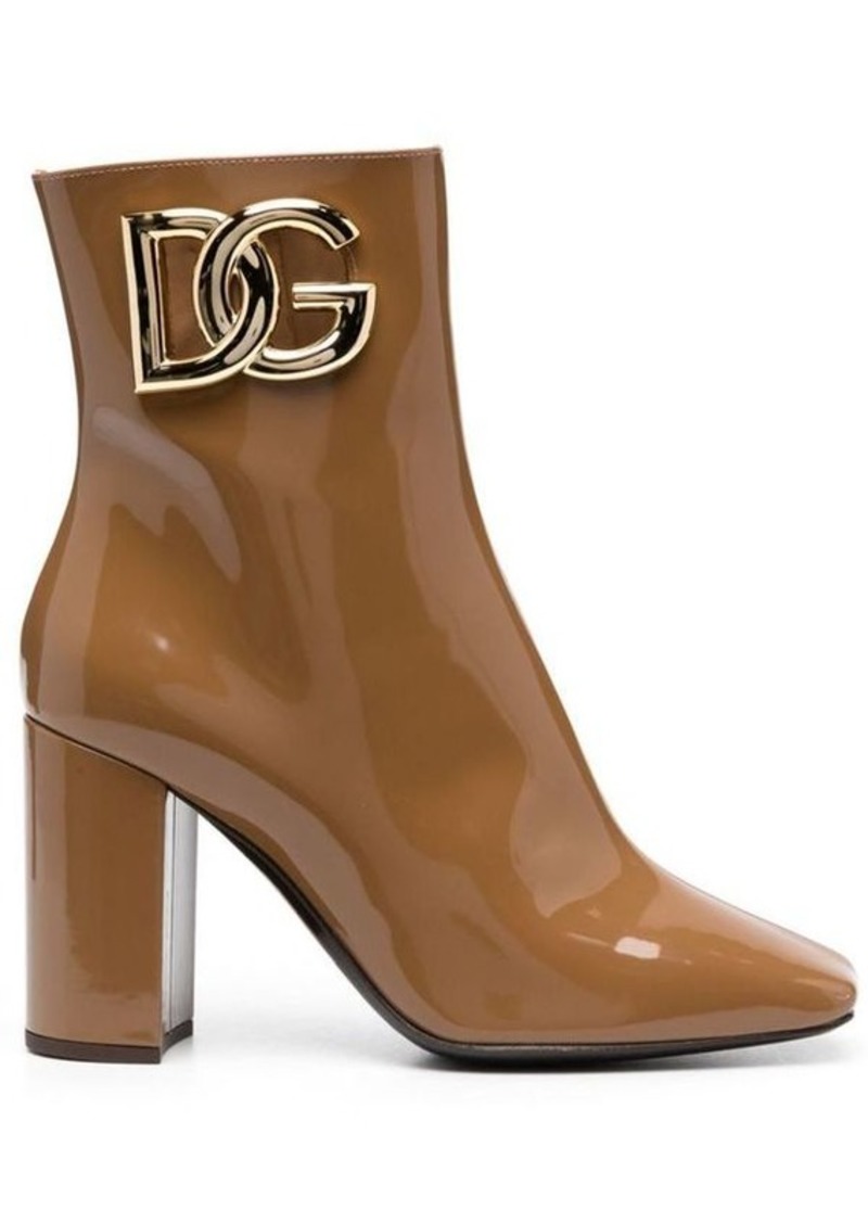 DOLCE & GABBANA Shiny leather ankle boots