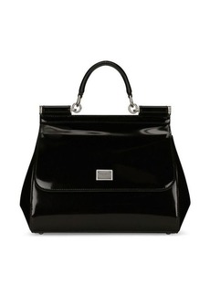 DOLCE & GABBANA Sicily large shiny leather handbag
