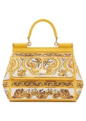 Dolce & Gabbana Sicily Majolica Embroidered Canvas Satchel