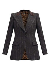 Dolce & Gabbana Single-breasted pinstriped tweed suit jacket