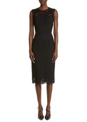 Dolce & Gabbana Sleeveless Semisheer Lace Midi Dress