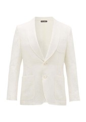 Dolce & Gabbana Slubbed-linen oxford tuxedo jacket