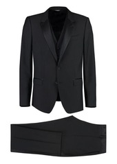 DOLCE & GABBANA THREE-PIECE SUIT IN WOOL AND SILK