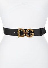 Dolce & Gabbana Vintage Queen DG Amore Leather Belt