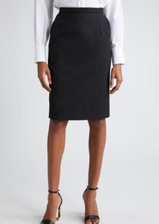 Dolce & Gabbana Virgin Wool Stretch Gabardine Skirt