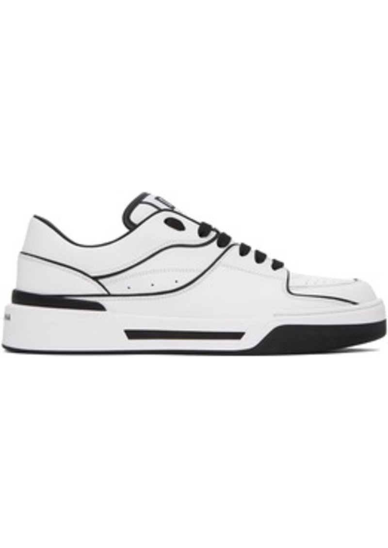 Dolce & Gabbana White & Black New Roma Sneakers