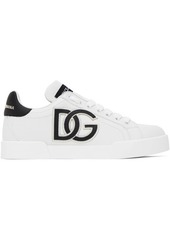 Dolce & Gabbana White & Black Portofino Low Sneakers