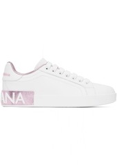 Dolce & Gabbana White Calfskin Nappa Portofino Sneakers