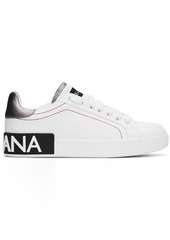 Dolce & Gabbana White Calfskin Nappa Portofino Sneakers