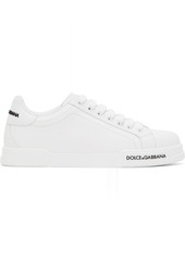 Dolce & Gabbana White Calfskin Nappa Portofino Sneakers