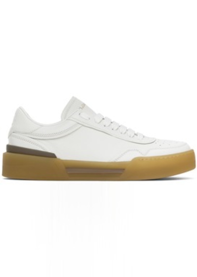 Dolce & Gabbana White Calfskin New Roma Sneakers