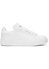 Dolce & Gabbana White Calfskin Portofino Sneakers