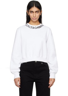 Dolce & Gabbana White Cropped Sweatshirt