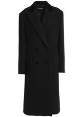 Dolce & Gabbana Woman Double-breasted Wool And Cotton-blend Felt Coat Black