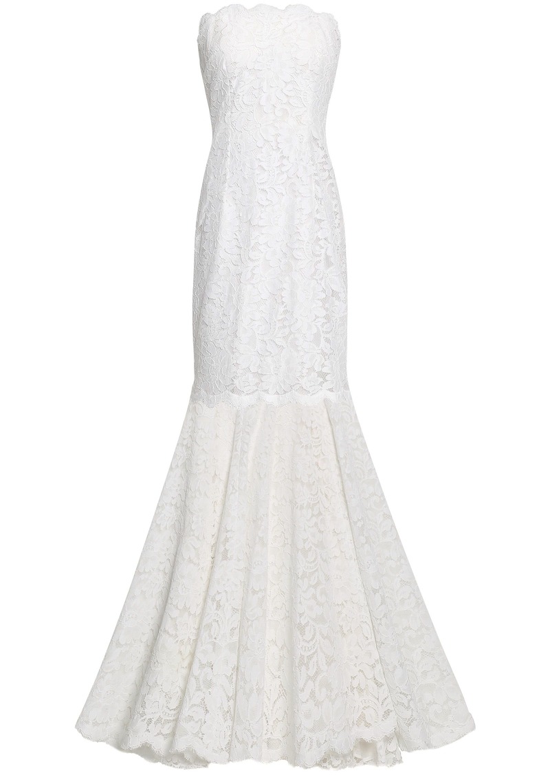 Dolce & Gabbana Woman Fluted Cotton-blend Corded Lace Gown White