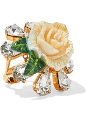 Dolce & Gabbana Woman Gold-tone Crystal And Resin Ring Gold