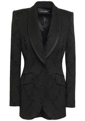 Dolce & Gabbana - Grosgrain-trimmed jacquard blazer - Black - IT 36