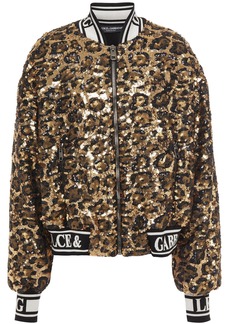 Dolce & Gabbana - Leopard-print sequined woven bomber jacket - Animal print - IT 36