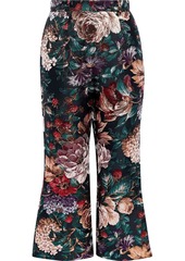Dolce & Gabbana Woman Metallic Floral-jacquard Kick-flare Pants Black