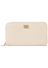 Dolce & Gabbana Woman Textured-leather Continental Wallet Neutral