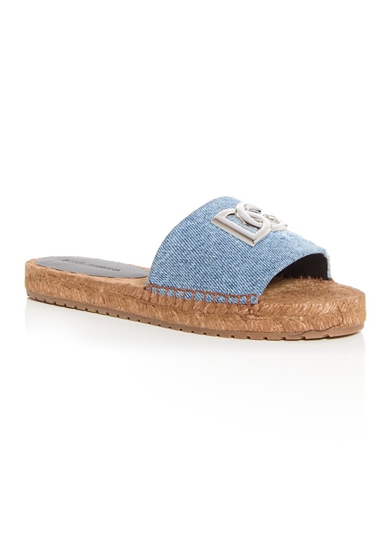 Dolce & Gabbana Women's Denim Espadrille Slide Sandals