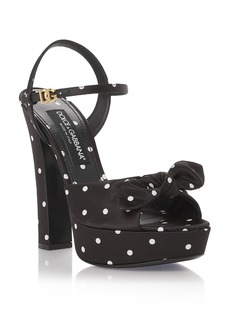 Dolce & Gabbana Women's Keira Polka Dot Platform Sandals