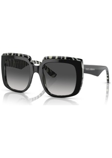 Dolce & Gabbana Dolce&Gabbana Women's Low Bridge Fit Sunglasses, DG4414F - Top Black on Zebra