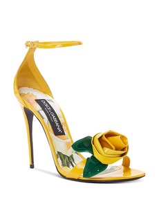 Dolce & Gabbana Women's Rosette High Heel Ankle Strap Sandals
