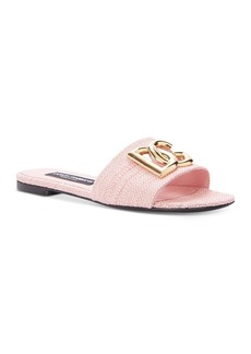 Dolce & Gabbana Women's Woven Logo Slide Sandals