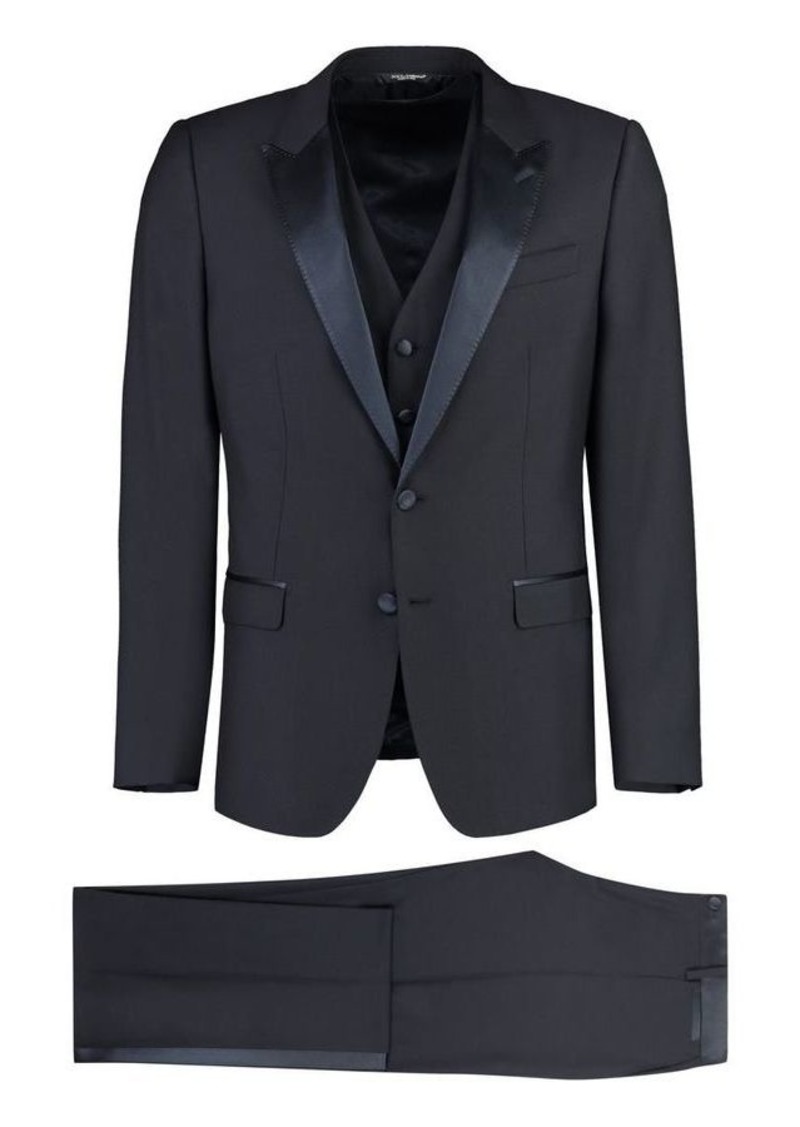 DOLCE & GABBANA WOOL AND SILK THREE-PIECES SUIT