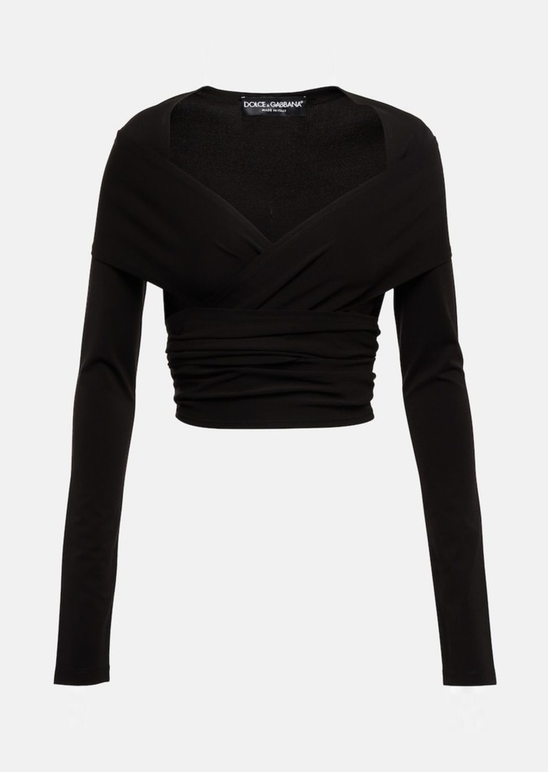 Dolce & Gabbana x Kim Ruched jersey gloved top
