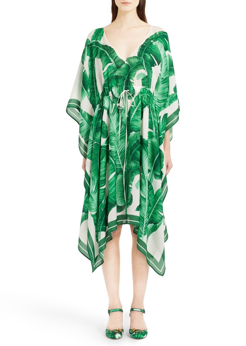 Dolce & Gabbana Dolce&Gabbana Banana Leaf Print Silk Caftan Dress | Dresses
