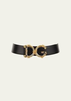 Dolce & Gabbana Dolce&Gabbana Baroque Logo Leather Belt