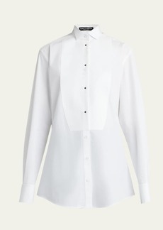 Dolce & Gabbana Dolce&Gabbana Bib Front Poplin Button Down Top