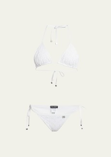 Dolce & Gabbana Dolce&Gabbana Capri Eyelet Triangle Two-Piece Swimsuit