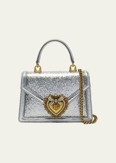 Dolce & Gabbana Dolce&Gabbana Devotion Mini Glitter Leather Top-Handle Bag