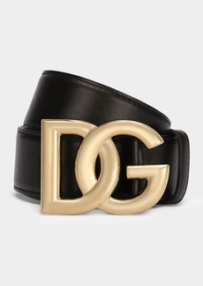 Dolce & Gabbana Dolce&Gabbana DG Logo Buckle Leather Belt