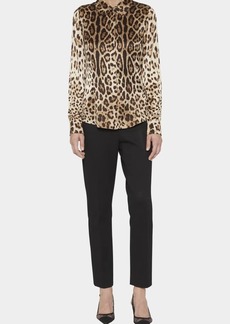 Dolce & Gabbana Dolce&Gabbana Leopard-Print Peter-Pan Collar Silk Shirt
