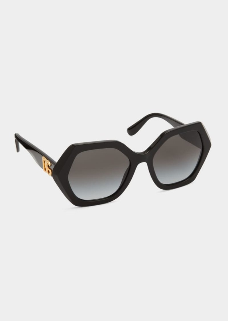 Dolce & Gabbana Dolce&Gabbana Logo Geometric Square Acetate Sunglasses