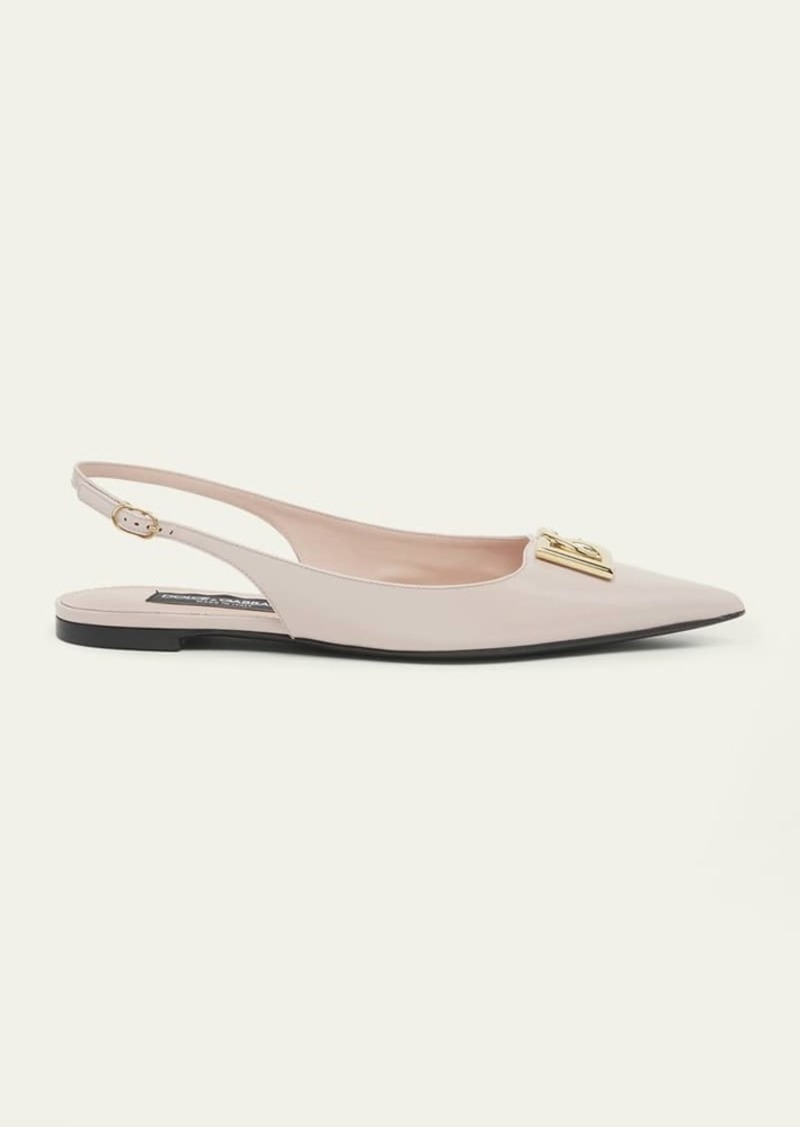 Dolce & Gabbana Dolce&Gabbana Lollo Patent Slingback Ballerina Flats